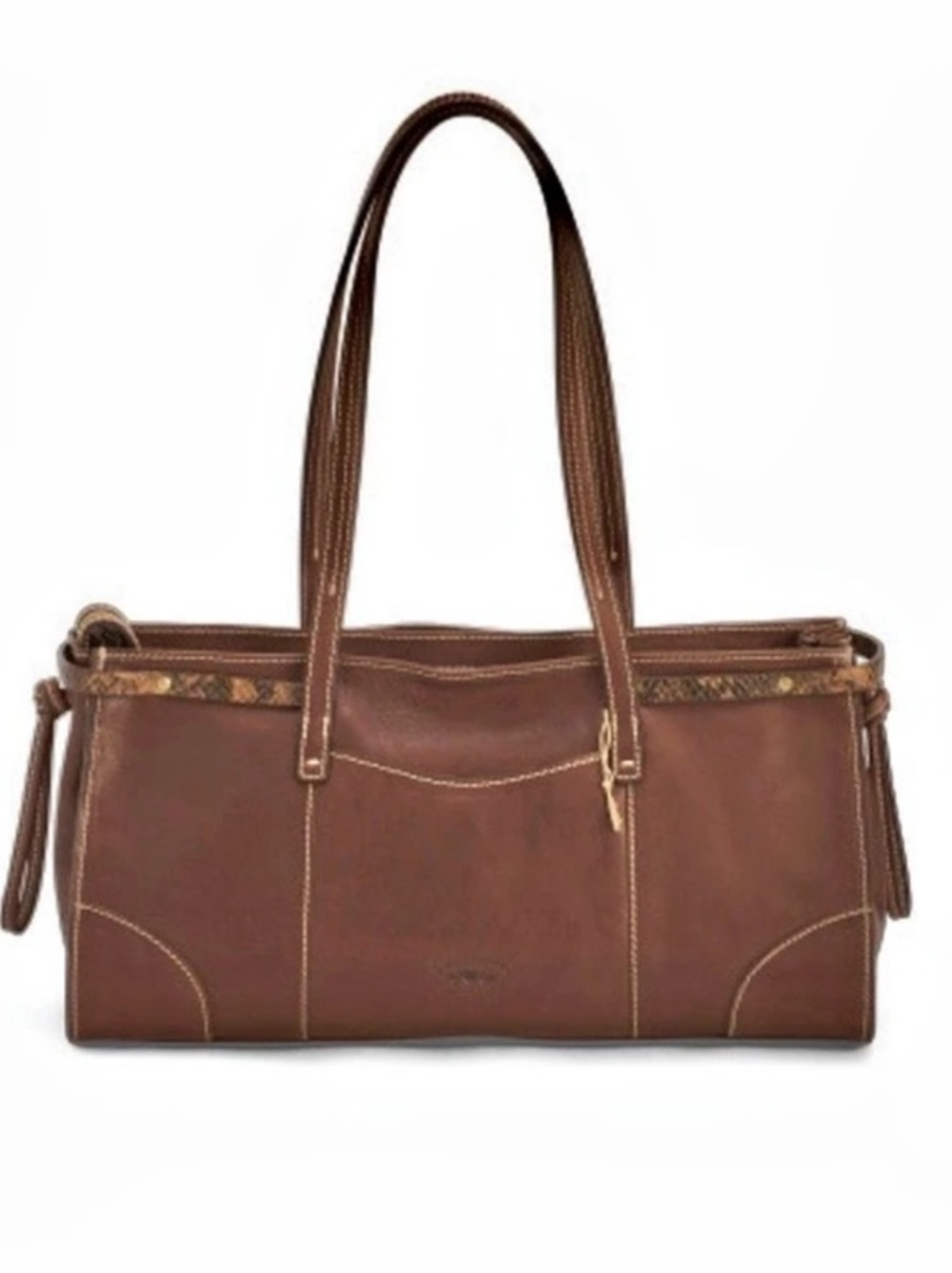 Cavalli Cantanti Leather Tote in Brown NWT